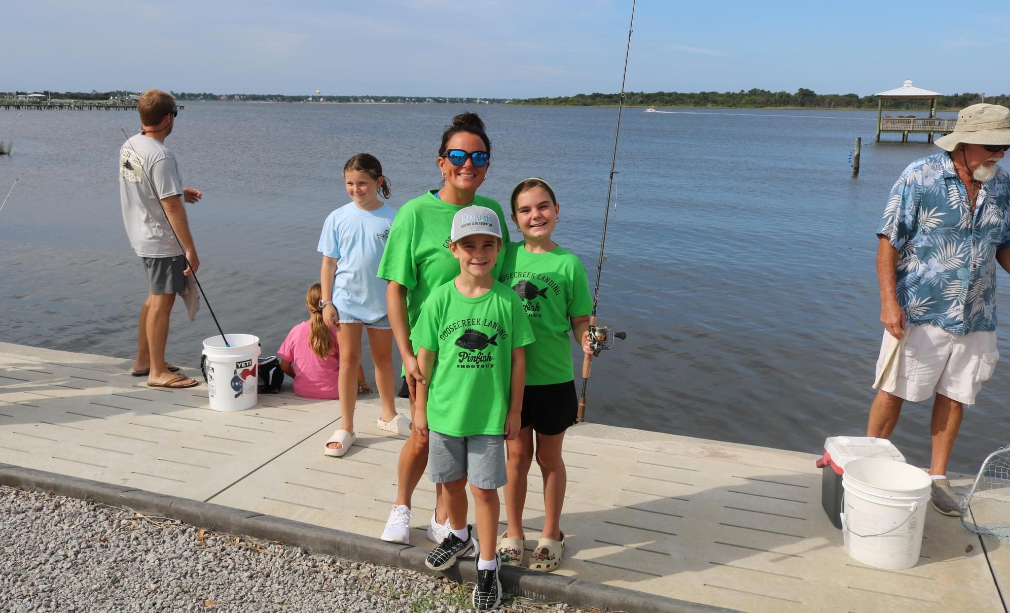 Family fishing at Goose Creek Landing.